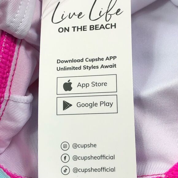 Cupshe Pink Blue Color Block Bikini Set - Picture 9 of 10